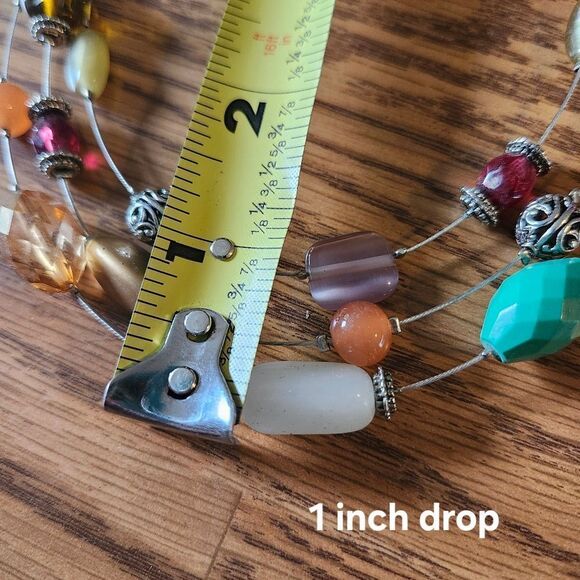 LIA SOPHIA Triple Strand Colorful Stone And Silver Necklace EVENT READY! - Picture 8 of 8